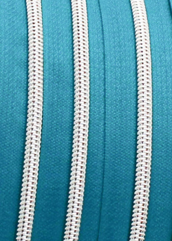 Endlosreißverschluss metallisiert petrol/ silber (1m)